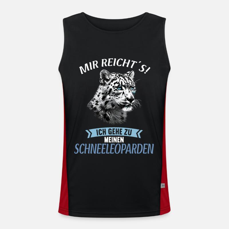 Snow Leopard Schneeleoparden Schneeleopard - Men's Functional Contrast Tank Top  - black/red