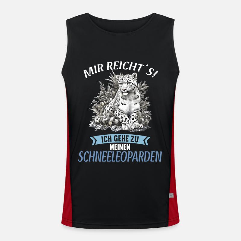 Snow Leopard Schneeleoparden Schneeleopard - Men's Functional Contrast Tank Top  - black/red