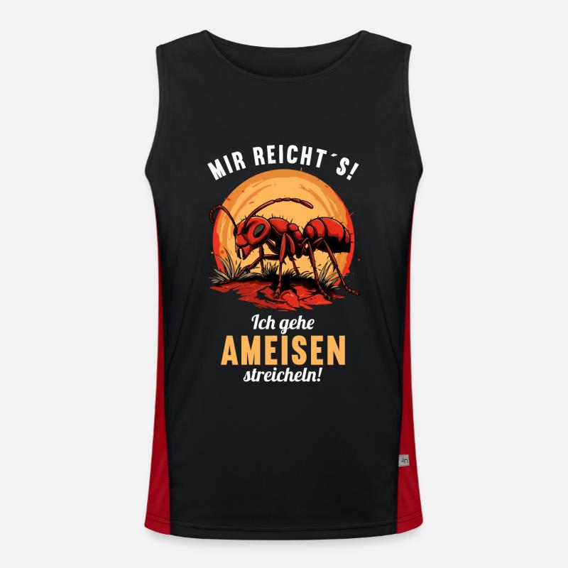 Ant ants ant - Men's Functional Contrast Tank Top - black/red