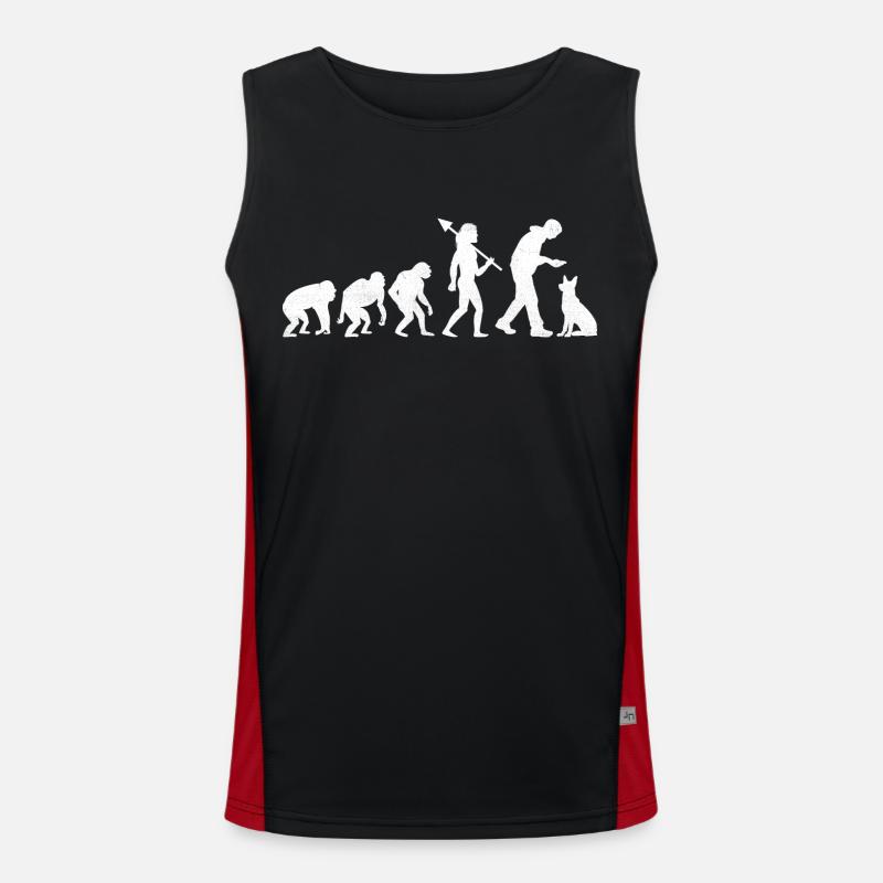 Evolution Berger Allemand GSD Amoureux des chiens Débardeur respirant contrasté Homme 