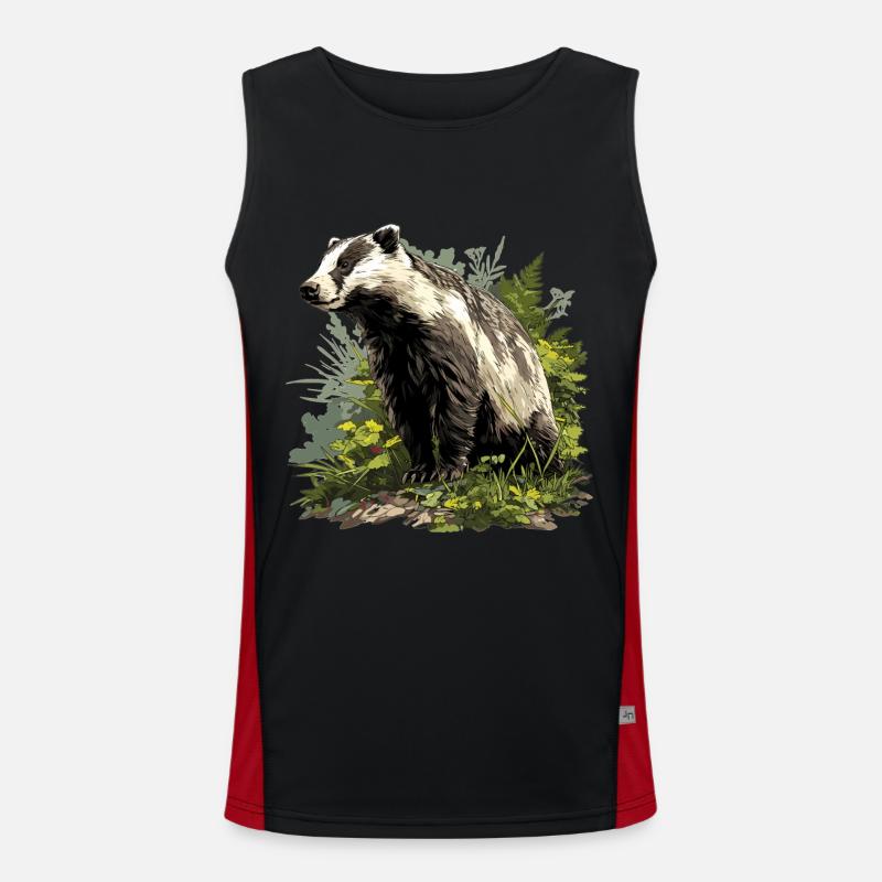 Badger Dachse Dachs - Men's Functional Contrast Tank Top  - black/red