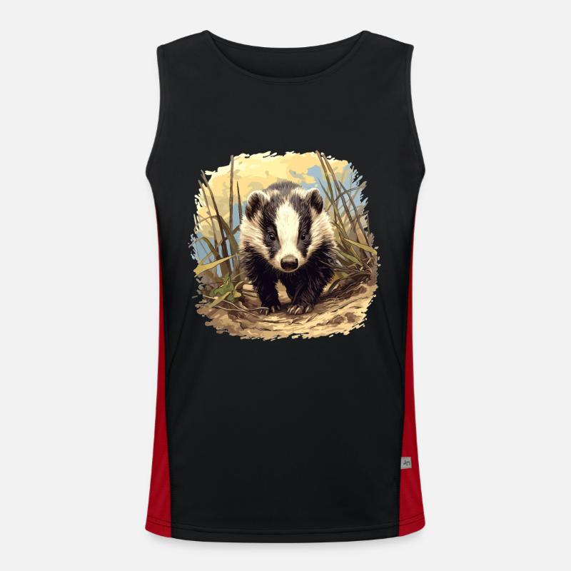 Badger Dachse Dachs - Men's Functional Contrast Tank Top  - black/red