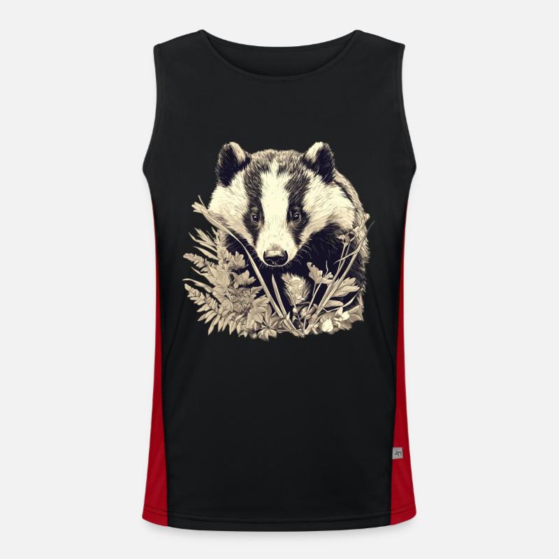 Badger Dachse Dachs - Men's Functional Contrast Tank Top  - black/red