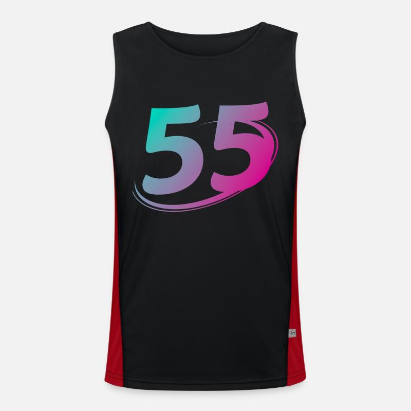 Numéro 55 multicolore Débardeur respirant contrasté Homme 