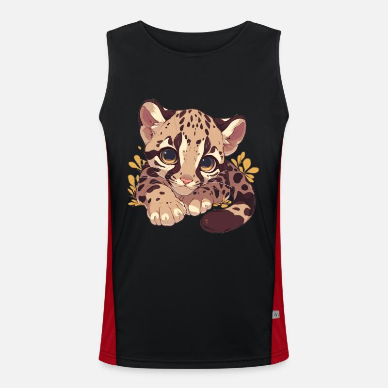 Clouded Leopard Nebelparder Men's Functional Contrast Tank Top 