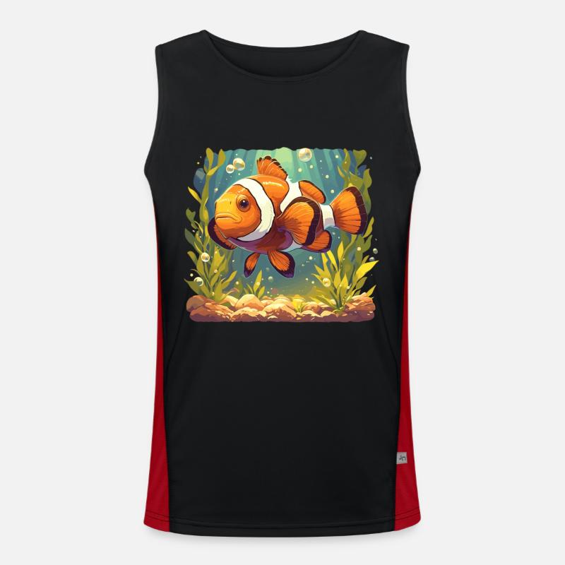 Clownfish Clownfische Clownfisch - Men's Functional Contrast Tank Top  - black/red