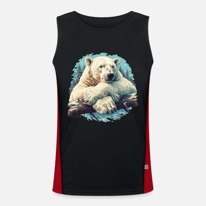 Polar Bear Eisbären Eisbär Funktionelles Kontrast-Tank Top für Männer 
