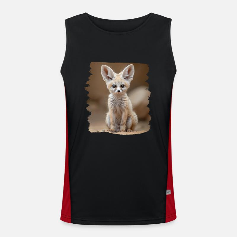 Fennec Fox Fenneks Fennek Funktionelles Kontrast-Tank Top für Männer 