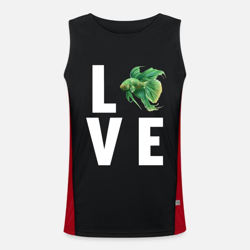 Bettas Betta Fish Betta - Men's Functional Contrast Tank Top  - black/red