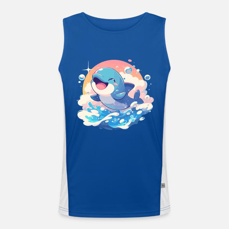 Dolphin Delfine Delfin Funktionelles Kontrast-Tank Top für Männer 