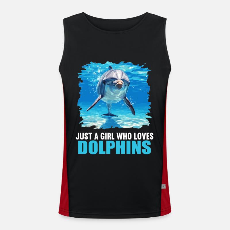 Dolphin Dolphins Dolphin - Men's Functional Contrast Tank Top  - black/red