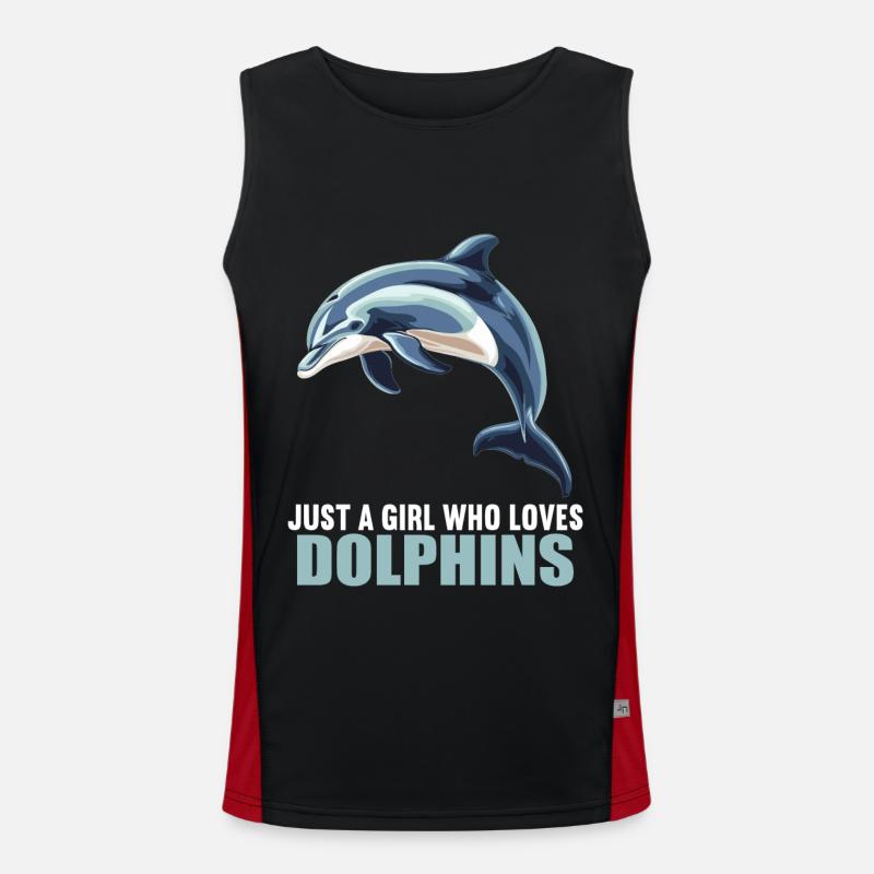 Dolphin Dolphins Dolphin - Men's Functional Contrast Tank Top  - black/red