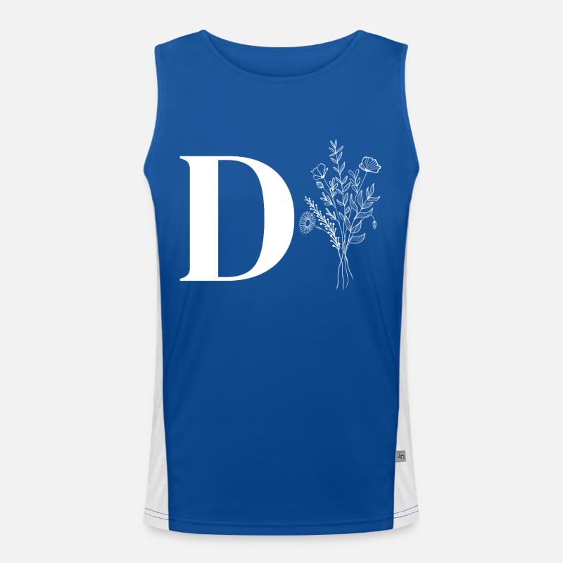 Minimalistisches Blumenmuster Funktionelles Kontrast-Tank Top für Männer 