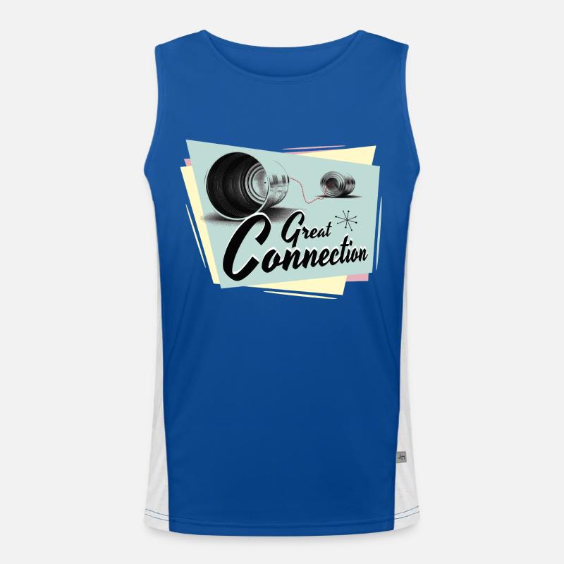 Fifties Great connection Telefon Funktionelles Kontrast-Tank Top für Männer 