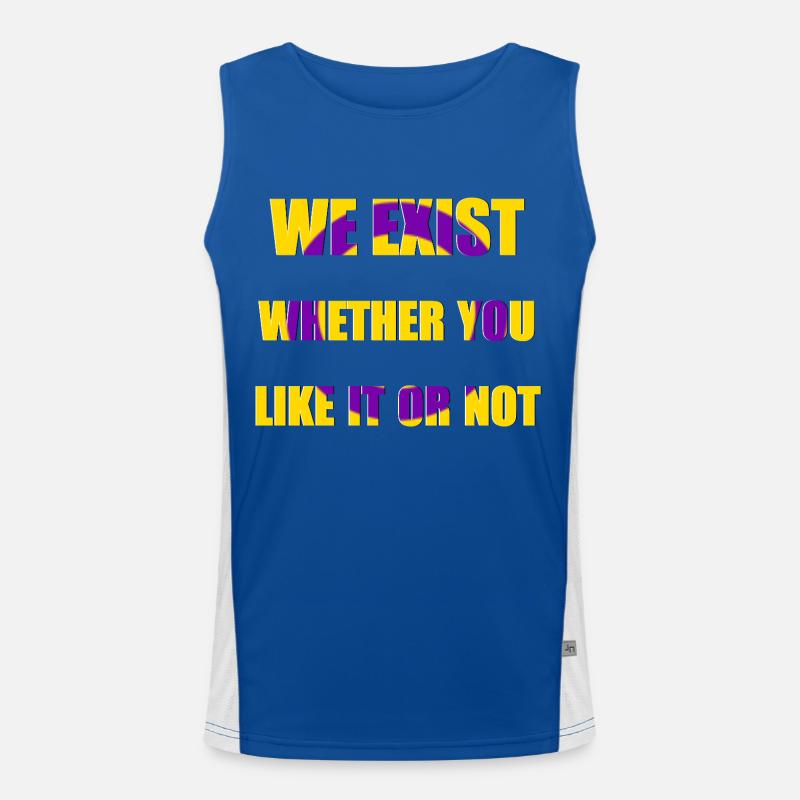 We Exist - Intersex Flagge Funktionelles Kontrast-Tank Top für Männer 