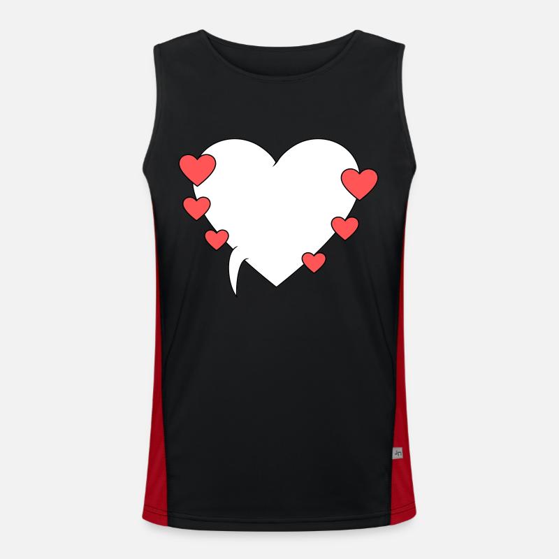 Sprechblase mit Herzen 3 Funktionelles Kontrast-Tank Top für Männer 