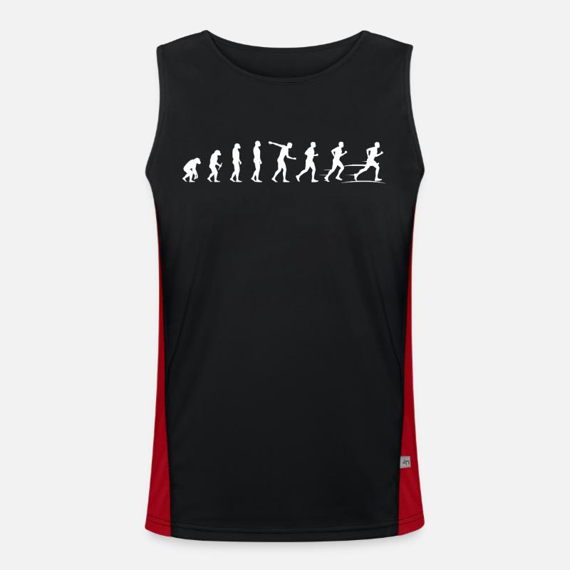 Evolution of Movement - Runner Marathon - Men's Functional Contrast Tank Top  - black/red