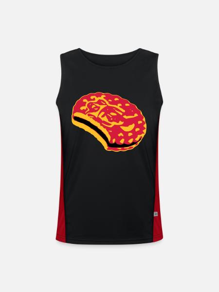 Keks - Funktionelles Kontrast-Tank Top für Männer  - Schwarz/Rot - Vorne