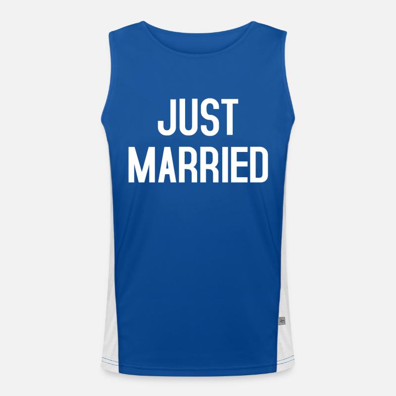 Just Married Men's Functional Contrast Tank Top 