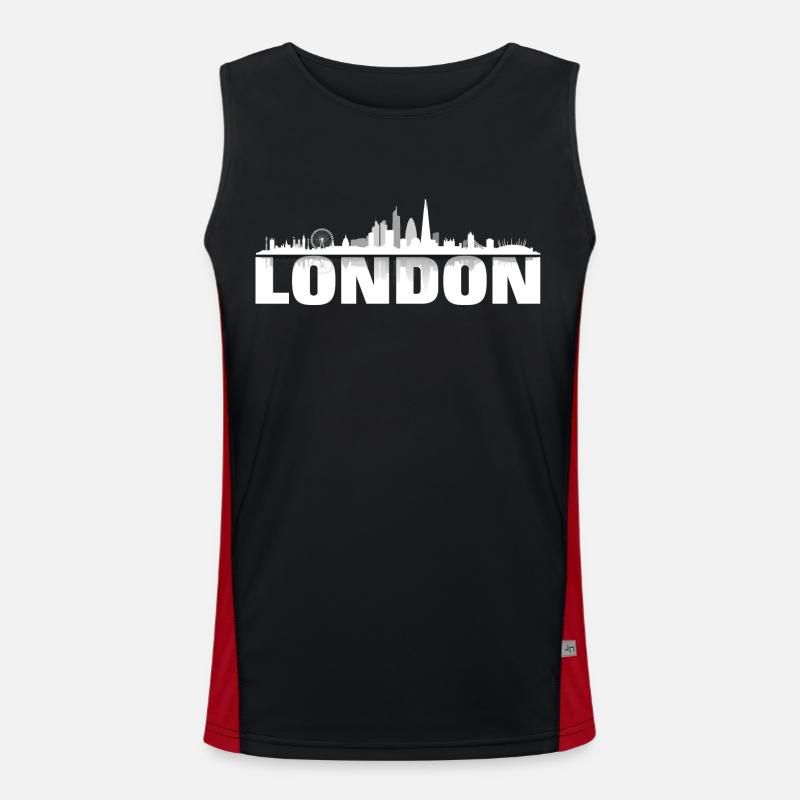 london02light - Men's Functional Contrast Tank Top  - black/red