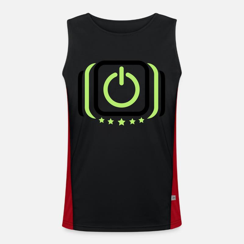 Power on off on off switch Men's Functional Contrast Tank Top 