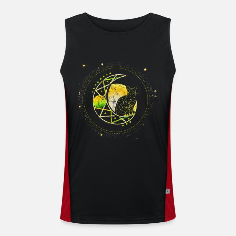 Katze Mond Funktionelles Kontrast-Tank Top für Männer 