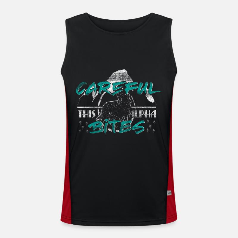 Wolf Alpha Wolf Gift - Men's Functional Contrast Tank Top - black/red