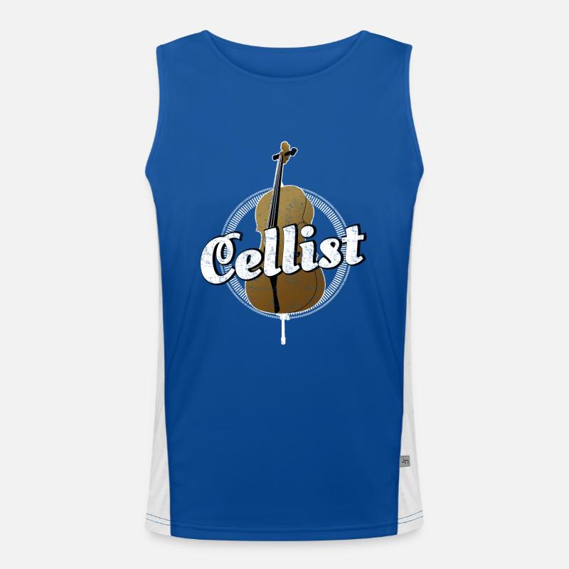 Cello string instrument musician Men's Functional Contrast Tank Top 