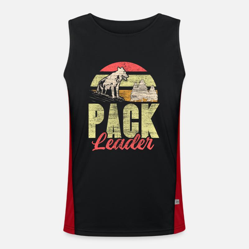 Wolf Rudel Geschenk Funktionelles Kontrast-Tank Top für Männer 