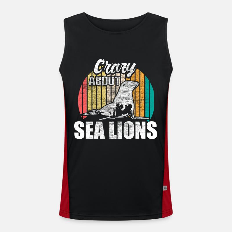 Sea Lion Cute Animals Gift Idea Men's Functional Contrast Tank Top 