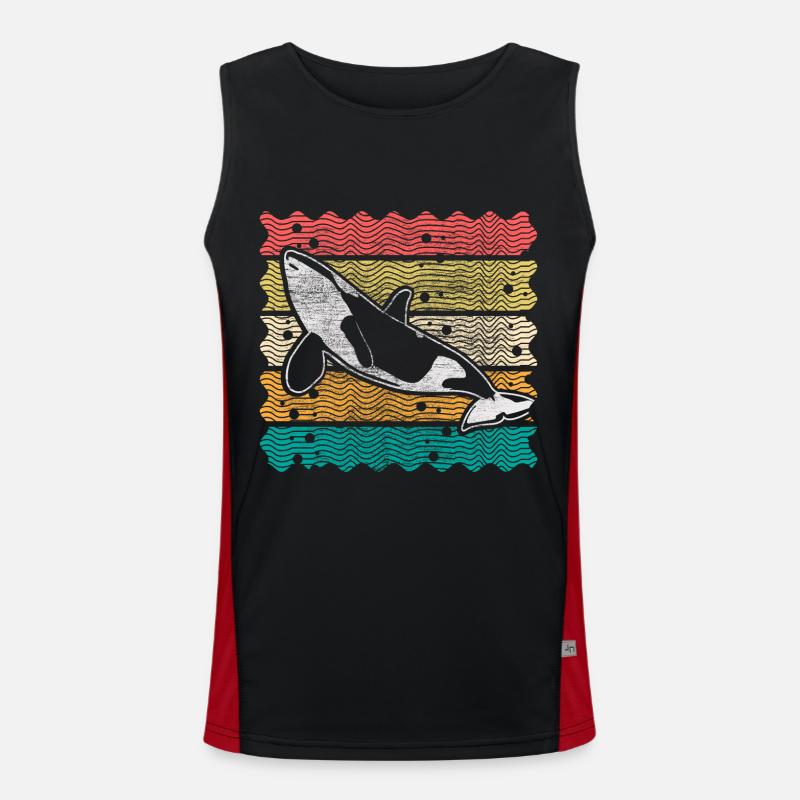 Orca Wal Weltmeer Geschenkidee Funktionelles Kontrast-Tank Top für Männer 