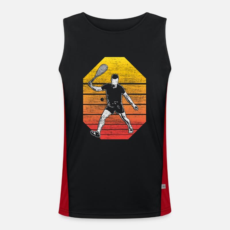 Squash Squash Player Game - Men's Functional Contrast Tank Top  - black/red