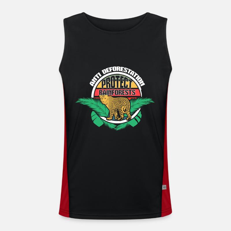 Rainforest Climate Change Travel Gift Idea Men's Functional Contrast Tank Top 