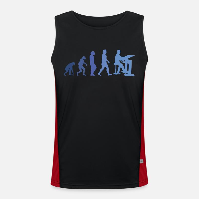 Bauzeichner Evolution Bauherr Architekt Bauleiter Funktionelles Kontrast-Tank Top für Männer 
