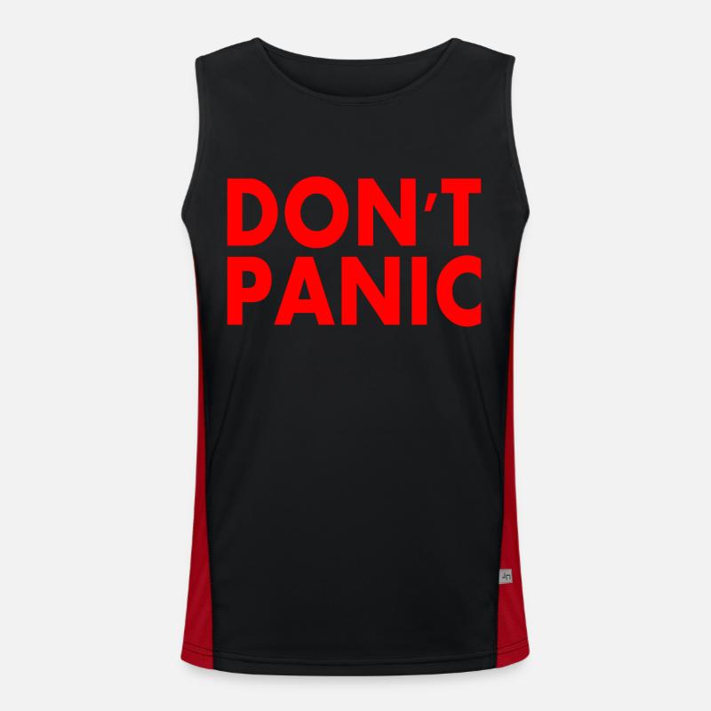 don't panic Funktionelles Kontrast-Tank Top für Männer 