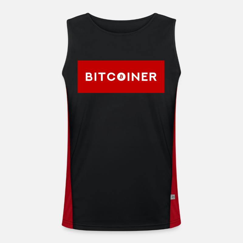 Bitcoiner - Bitcoin Liebe Funktionelles Kontrast-Tank Top für Männer 
