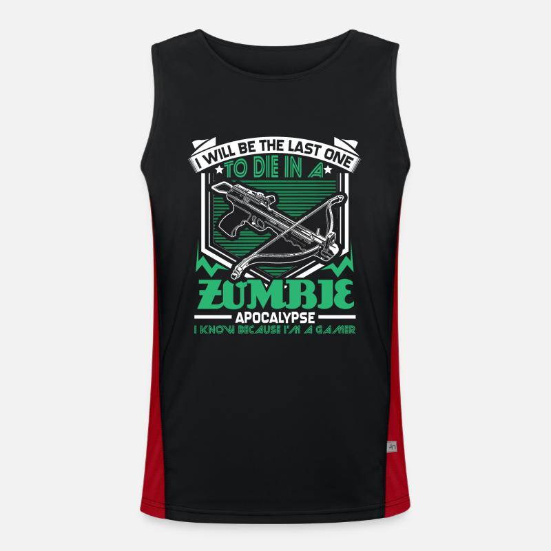 Zombie Apokalypse Games Geschenk Funktionelles Kontrast-Tank Top für Männer 