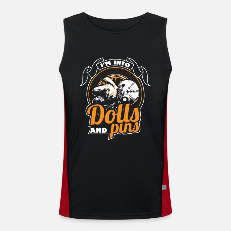 Voodoo Magic Curse Gift - Men's Functional Contrast Tank Top  - black/red