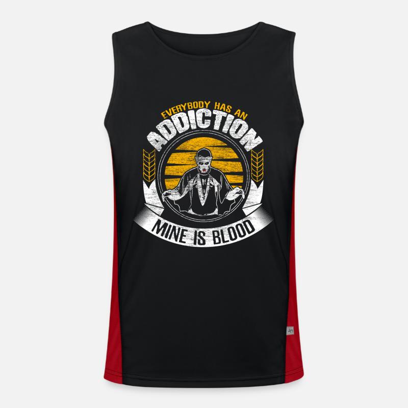 Halloween Vampire Fangs Creepy Men's Functional Contrast Tank Top 