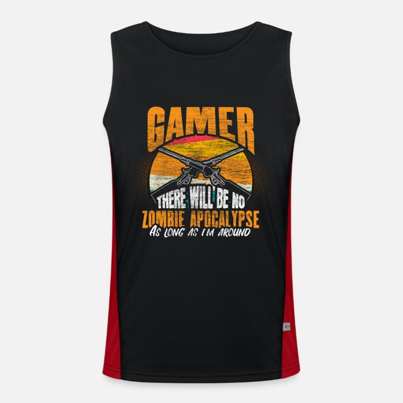 Zombie Apokalypse Halloween Geschenkidee Funktionelles Kontrast-Tank Top für Männer 