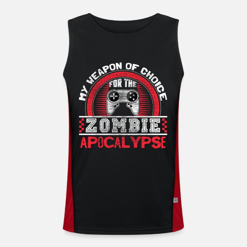 Zombie Apokalypse Waffen Epidemie Geschenkidee Funktionelles Kontrast-Tank Top für Männer 
