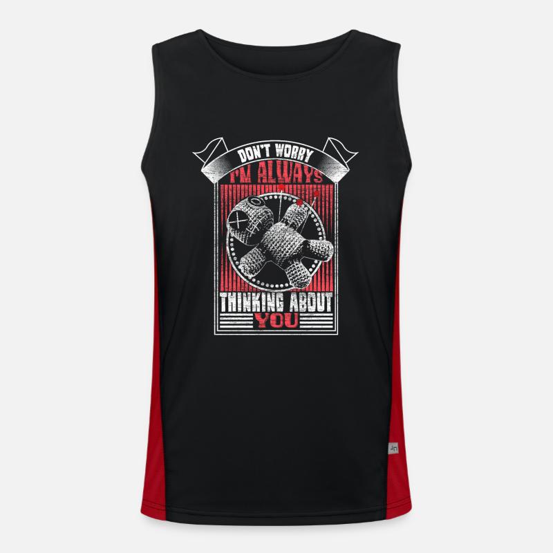 Voodoo Halloween Curse Gift Men's Functional Contrast Tank Top 
