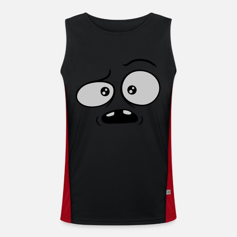 Skeptical confused comic face Men's Functional Contrast Tank Top 