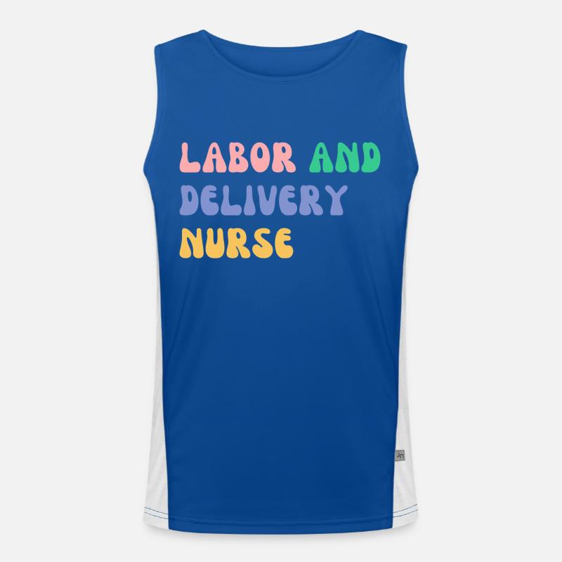 Arbeits- und Entbindungsschwester Funktionelles Kontrast-Tank Top für Männer 