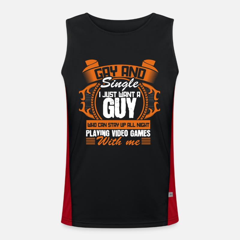 Gay Single Love Partnership Gift Idea Men's Functional Contrast Tank Top 