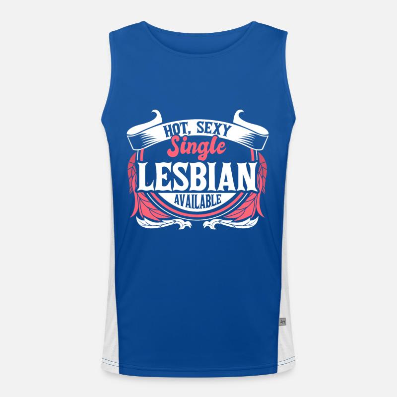 Lesbisch Single Pride Funktionelles Kontrast-Tank Top für Männer 