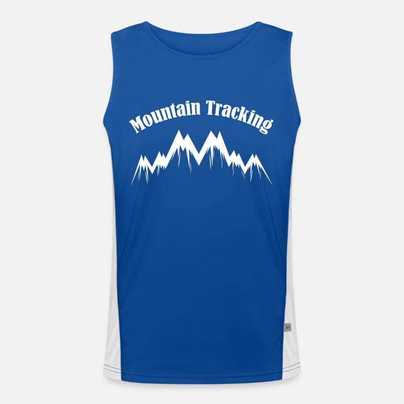 Mountain Tracking Weiß Funktionelles Kontrast-Tank Top für Männer 