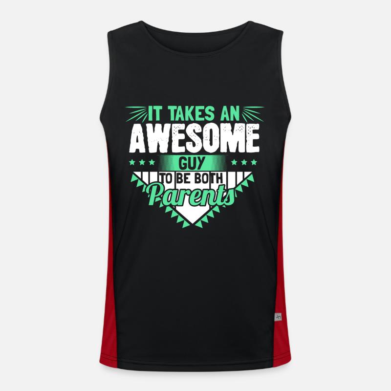 Single Father Single Children Gift Idea Men's Functional Contrast Tank Top 