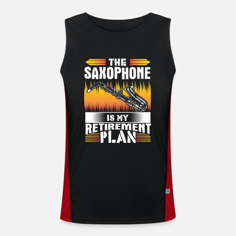 Saxophone Wind Instrument Musical Gift Men's Functional Contrast Tank Top 