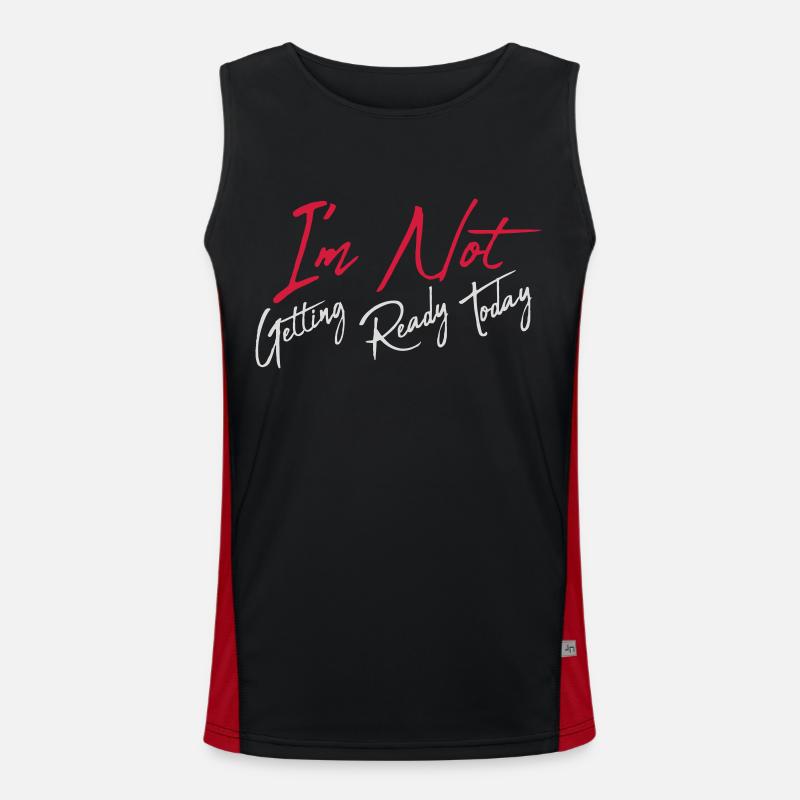 not getting ready today - Men's Functional Contrast Tank Top  - black/red